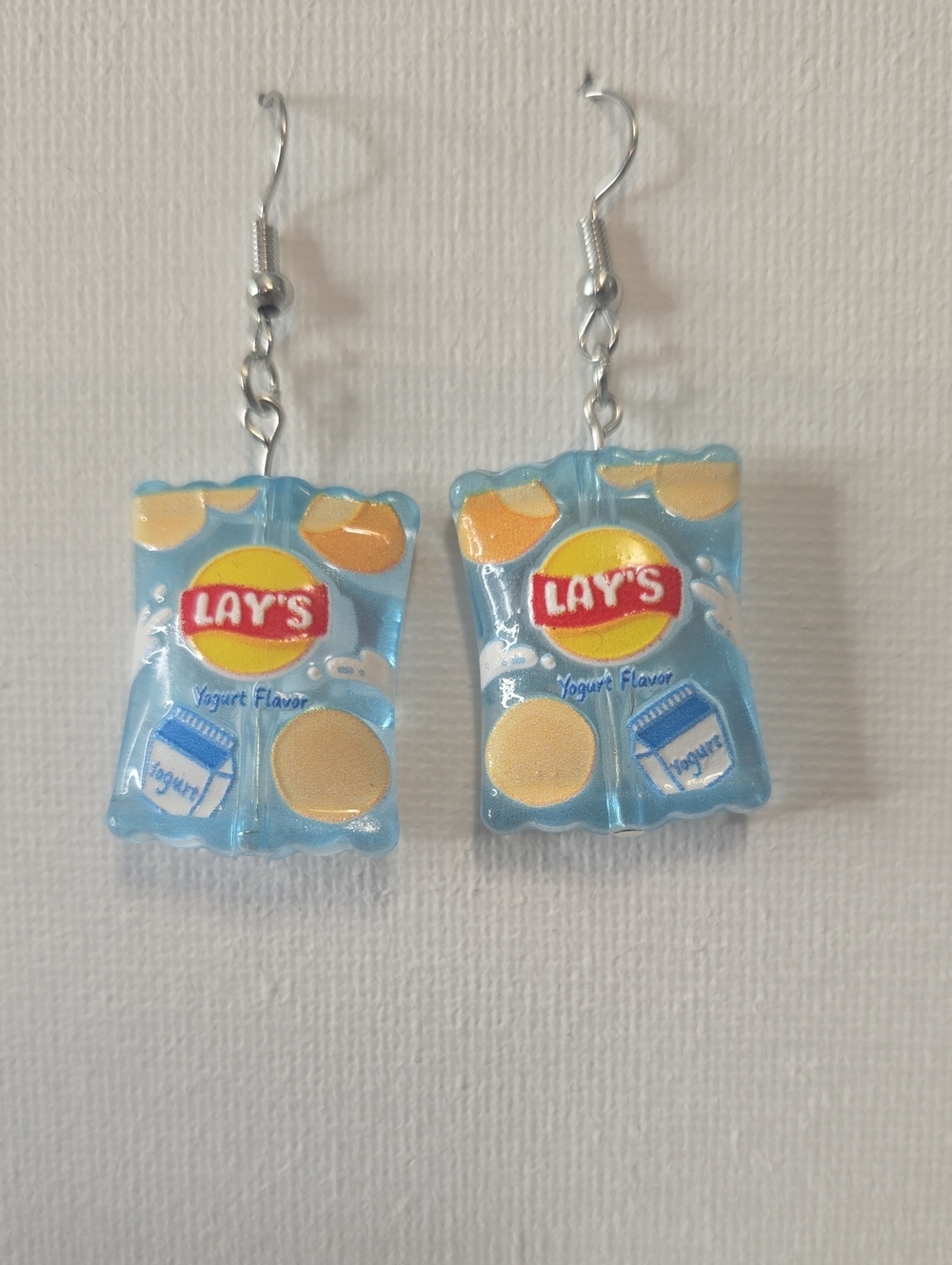 Blue Yogurt Flavor Chip Bag Earrings